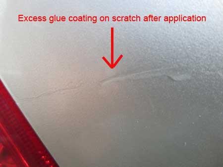 excess glue coating