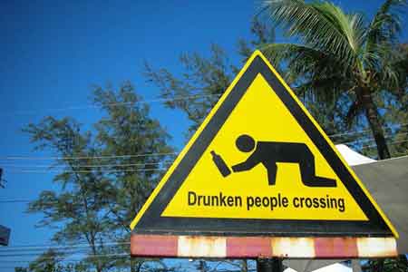 drunken people crossing