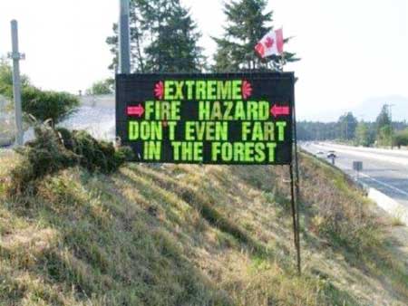 extreme fire hazard no farting