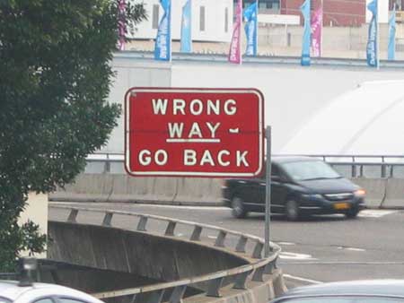 wrong way go back